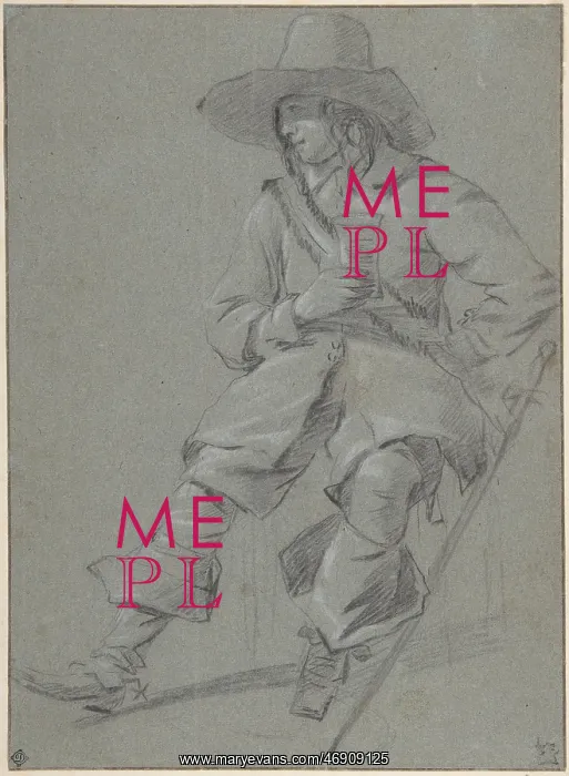 : Seated Cavalier with Glass, mid-17th century : Seated Cavalier with Glass, mid-17th century