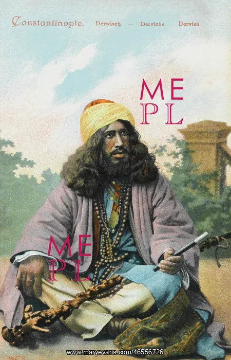 : Seated Dervish with knotted stick : Seated Dervish with knotted stick