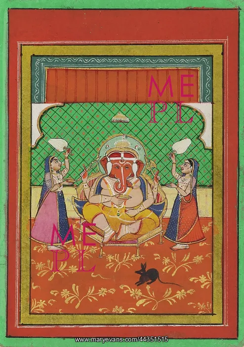 : Seated Ganesa with attendants : Seated Ganesa with attendants