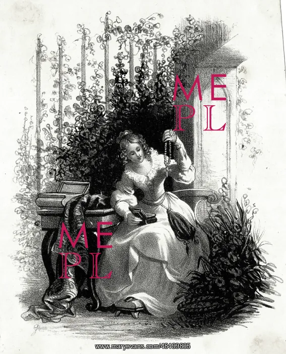  : Seated lady holding up a crucifix
