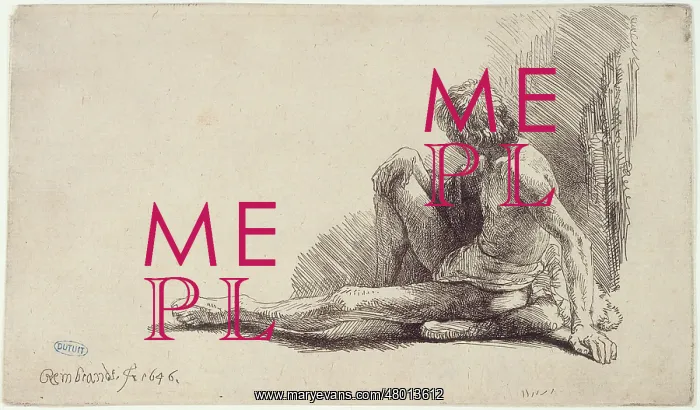 : Seated male nude : Seated male nude