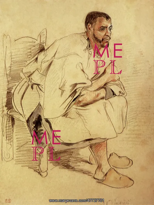  : A Seated Moor, by Delacroix