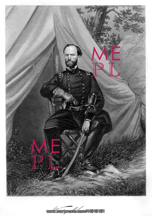 : Seated portrait william tecumseh sherman union : Seated portrait william tecumseh sherman union