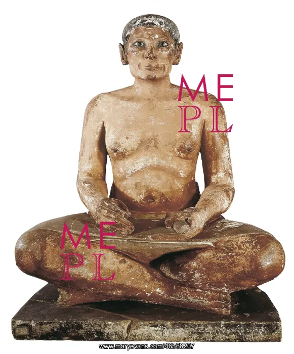 : The Seated Scribe. 28th-23rd c. BC. It belongs : The Seated Scribe. 28th-23rd c. BC. It belongs