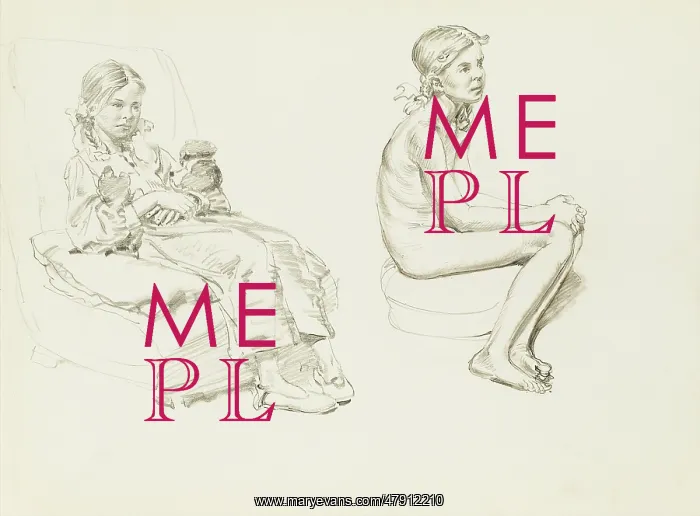 : Seated studies of a young girl : Seated studies of a young girl