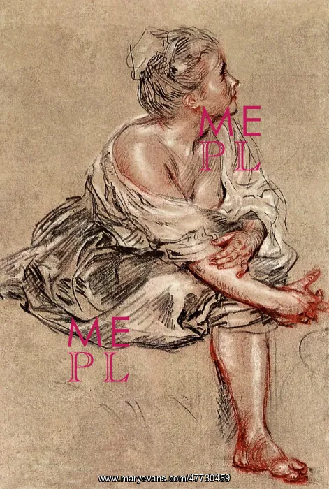  : Seated Woman, by Watteau