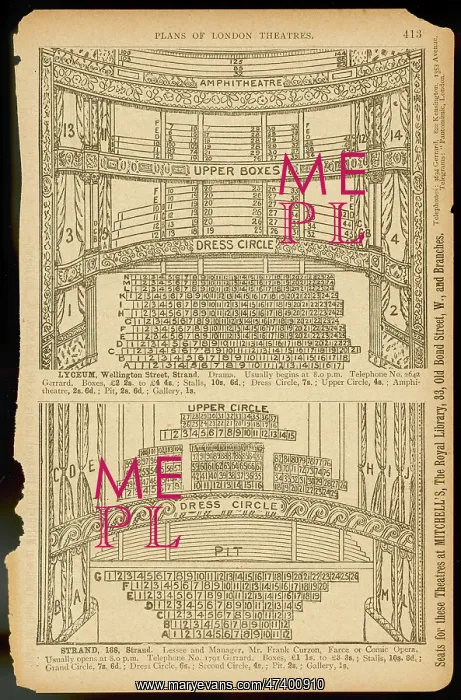 : Seating at the Lyceum and Strand Theatres : Seating at the Lyceum and Strand Theatres