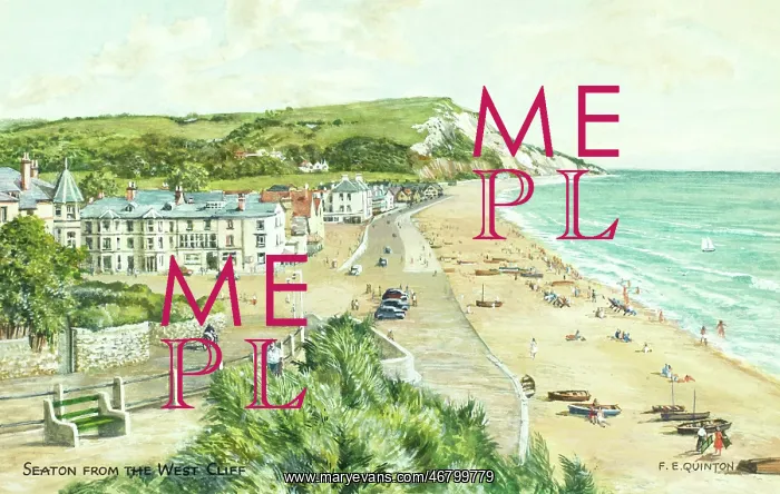 : Seaton, Devon, viewed from West Cliff : Seaton, Devon, viewed from West Cliff