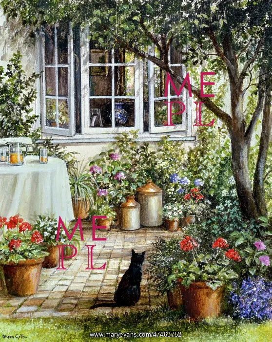 : Sebastian's Spring Inspection cat in garden : Sebastian's Spring Inspection cat in garden