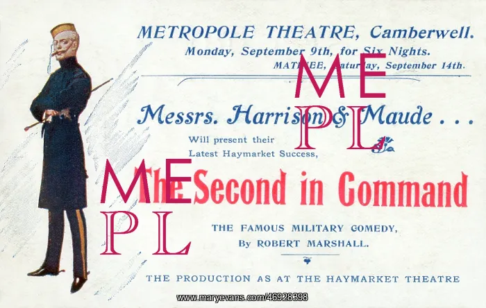 : The Second in Command, Metropole Theatre, Camberwell : The Second in Command, Metropole Theatre, Camberwell