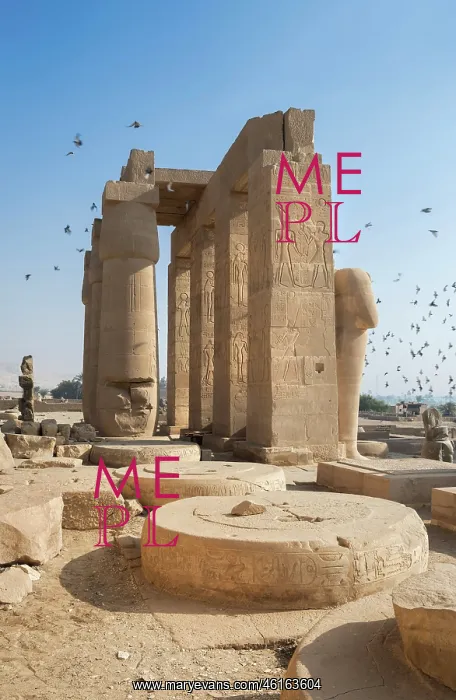 : Second courtyard, Ramesseum, Theban Necropolis, Thebes : Second courtyard, Ramesseum, Theban Necropolis, Thebes