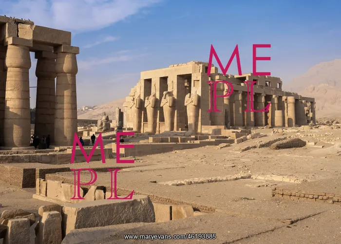 : Second courtyard, Ramesseum, Theban Necropolis, Thebes : Second courtyard, Ramesseum, Theban Necropolis, Thebes