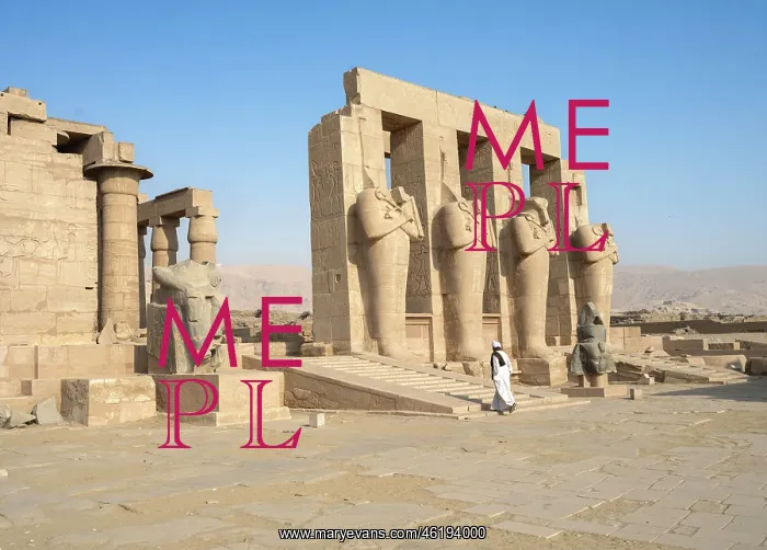 : Second courtyard, Ramesseum, Theban Necropolis, Thebes : Second courtyard, Ramesseum, Theban Necropolis, Thebes