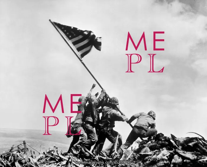 : The second flag raising on Iwo Jima on Feb. 23 : The second flag raising on Iwo Jima on Feb. 23