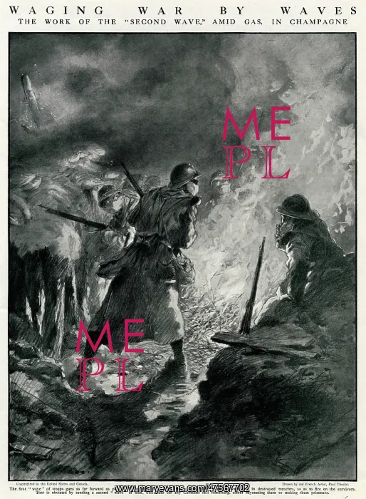 : Second wave of French troops in German trenches, WW1 : Second wave of French troops in German trenches, WW1