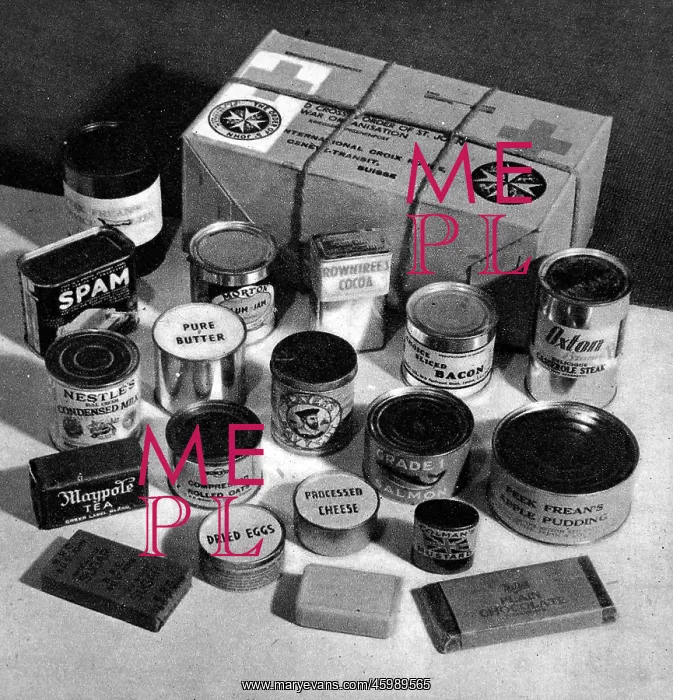 : A Second World War Red Cross food parcel : A Second World War Red Cross food parcel