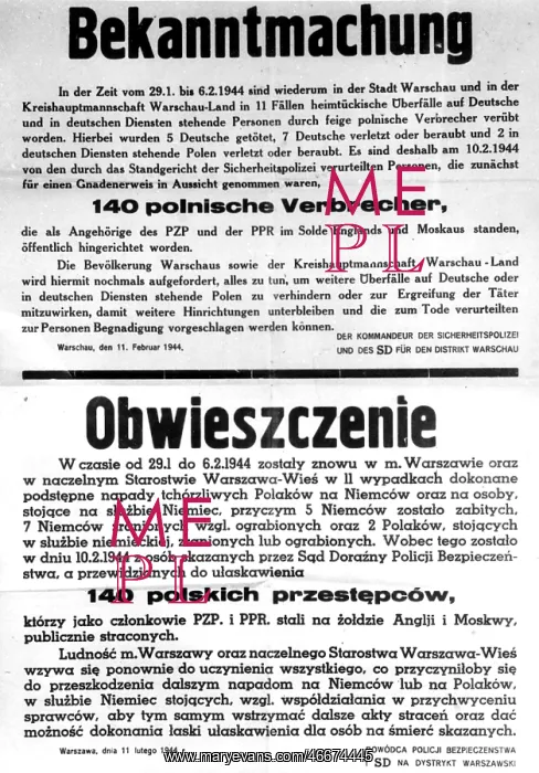 : Second World War / WWII, Poland, German occupation : Second World War / WWII, Poland, German occupation