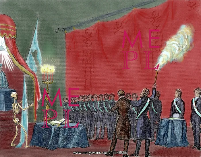 : Secret Societies (nineteenth century). Initiation ceremony o : Secret Societies (nineteenth century). Initiation ceremony o