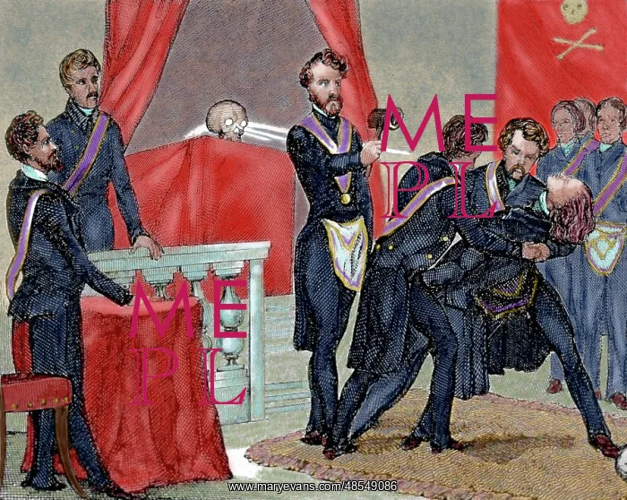 : Secret Societies (nineteenth century). Initiation ceremony o : Secret Societies (nineteenth century). Initiation ceremony o
