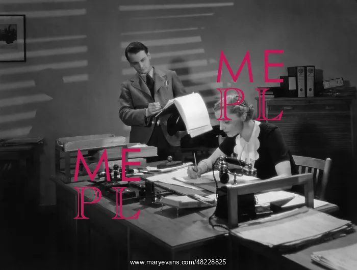 : Secretary at the desk, 1936 : Secretary at the desk, 1936