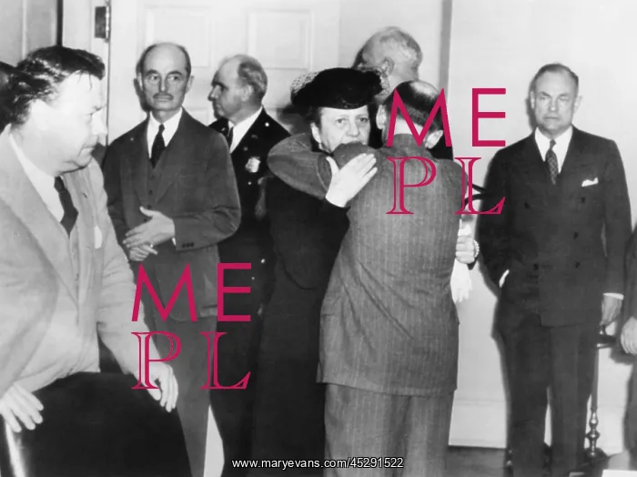 : Secretary of Labor Frances Perkins in grief over : Secretary of Labor Frances Perkins in grief over