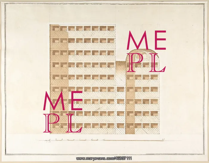 : Section of a Columbarium, 1710?27, Pen and brown : Section of a Columbarium, 1710?27, Pen and brown