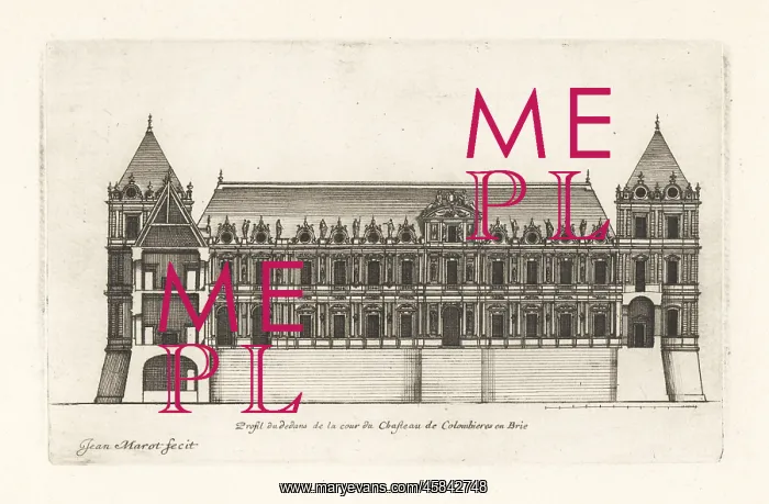 : Section of the courtyard of the Chateau de Colombieres, Brie : Section of the courtyard of the Chateau de Colombieres, Brie