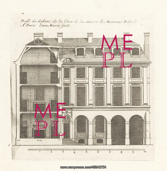 : Section of the courtyard in Mr. Roland's house, Paris : Section of the courtyard in Mr. Roland's house, Paris