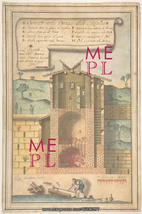 : Section of a Kiln for the Production of Majolika : Section of a Kiln for the Production of Majolika