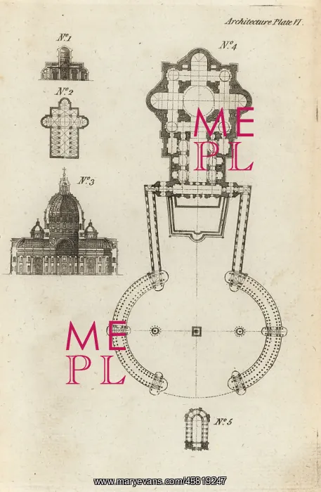 : Section and plans of cathedrals : Section and plans of cathedrals