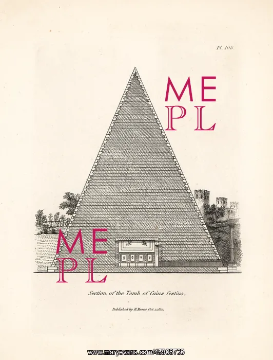 : Section through the Tomb of Caius Cestius, Rome : Section through the Tomb of Caius Cestius, Rome