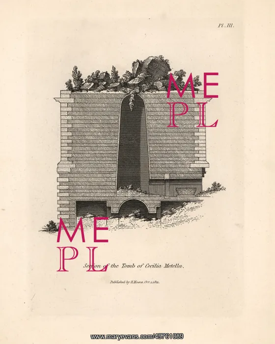 : Section through the Tomb of Cecilia Metella : Section through the Tomb of Cecilia Metella