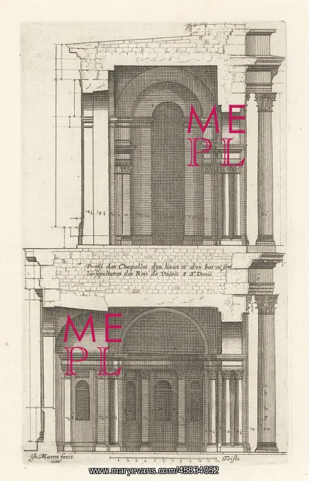 : Section through the Valois Mausoleum at the Basilica : Section through the Valois Mausoleum at the Basilica