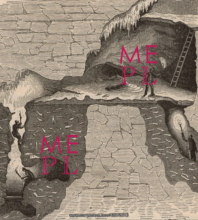 : Sectional view of a bone cavern showing debris : Sectional view of a bone cavern showing debris