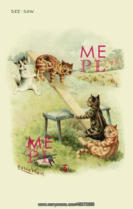  : See-Saw. Hilarious illustration of the traditional nursery rhyme