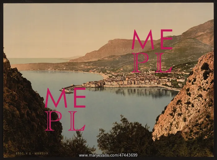 : Seen from the cliffs, Mentone, Riviera : Seen from the cliffs, Mentone, Riviera