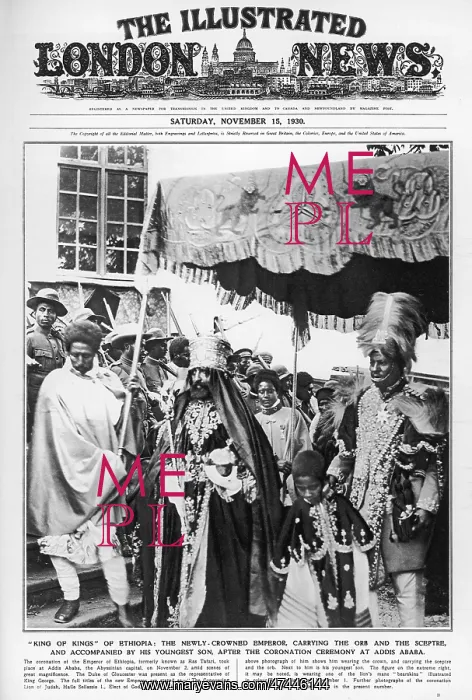 : SELASSIE CROWNED / 1930 : SELASSIE CROWNED / 1930