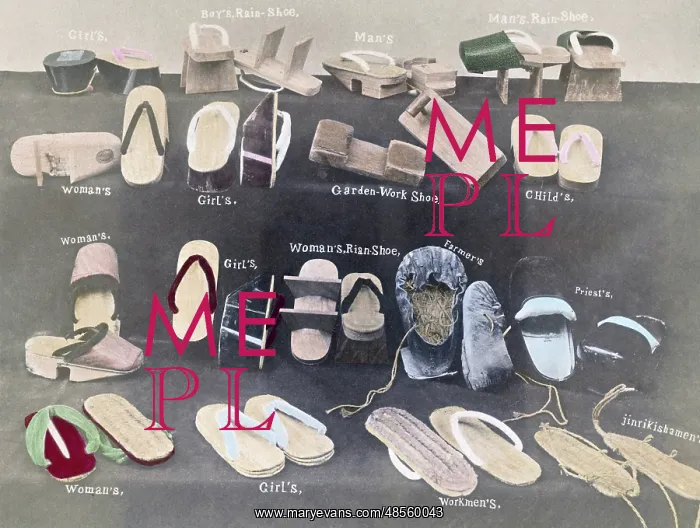: Selection of Japanese shoe types circa 1890s : Selection of Japanese shoe types circa 1890s