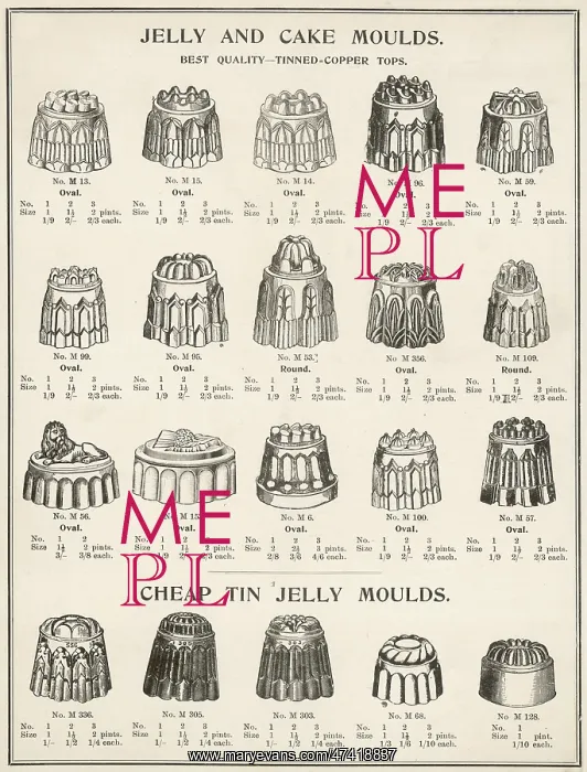  : A selection of jelly and cake moulds