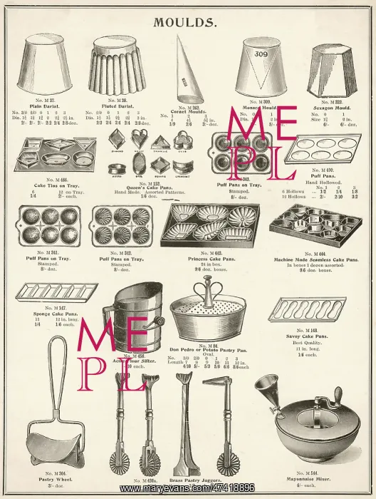 : A selection of moulds and other kitchen equipment : A selection of moulds and other kitchen equipment