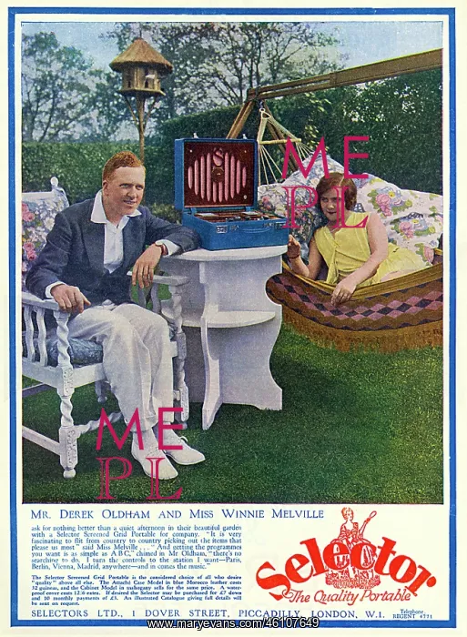 : Selector portable wireless advertisement, 1929 : Selector portable wireless advertisement, 1929