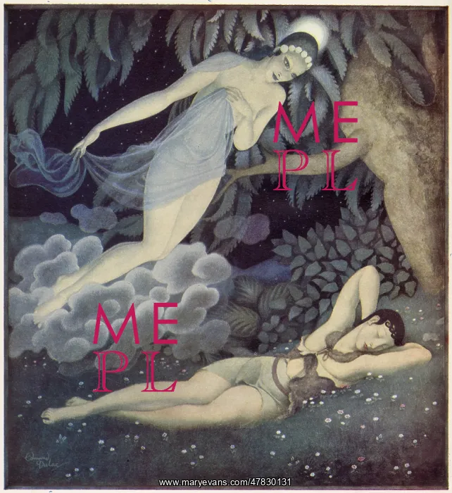 : Selene and Endymion - Edmund Dulac : Selene and Endymion - Edmund Dulac