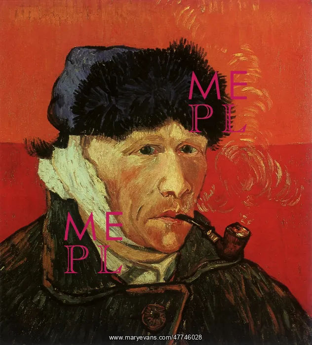 : Self-Portrait with Bandaged Ear and Pipe, by Van Gogh : Self-Portrait with Bandaged Ear and Pipe, by Van Gogh