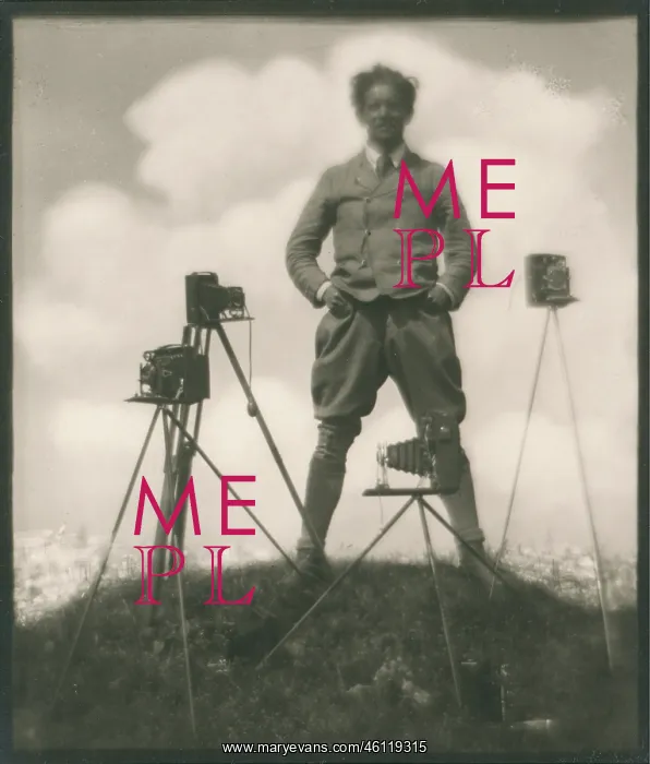 : Self-portrait with cameras 1923(?) : Self-portrait with cameras 1923(?)