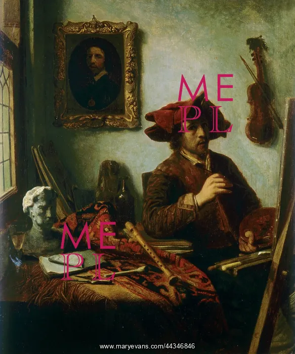 : Self-portrait of Job Berckheyde, Vasari : Self-portrait of Job Berckheyde, Vasari