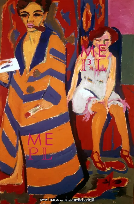 : Self Portrait with a Model Artist: Ernst Kirchner : Self Portrait with a Model Artist: Ernst Kirchner