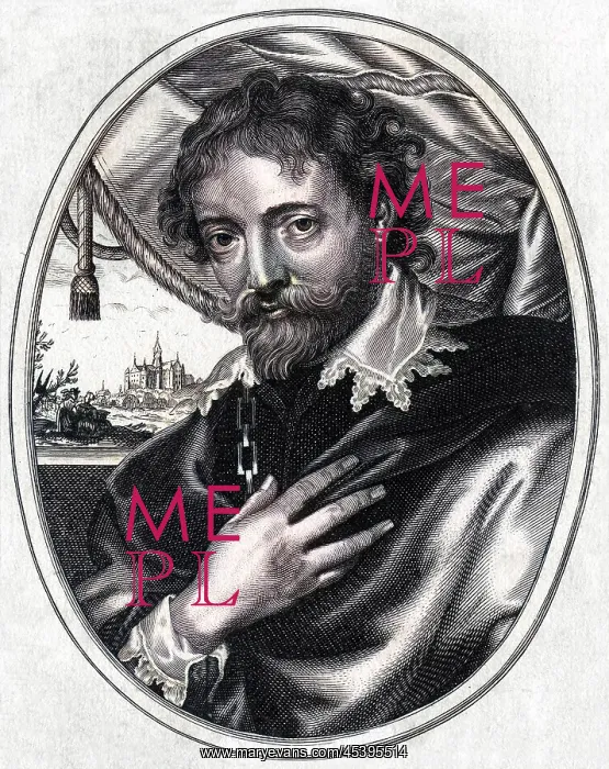 : Self-portrait by Rubens, engraved by Moncornet : Self-portrait by Rubens, engraved by Moncornet