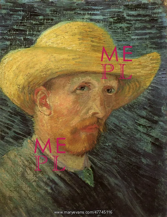 : Self-Portrait with Straw Hat, by Van Gogh : Self-Portrait with Straw Hat, by Van Gogh