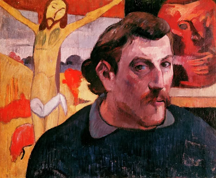 : Self-Portrait with Yellow Christ, by Gauguin : Self-Portrait with Yellow Christ, by Gauguin