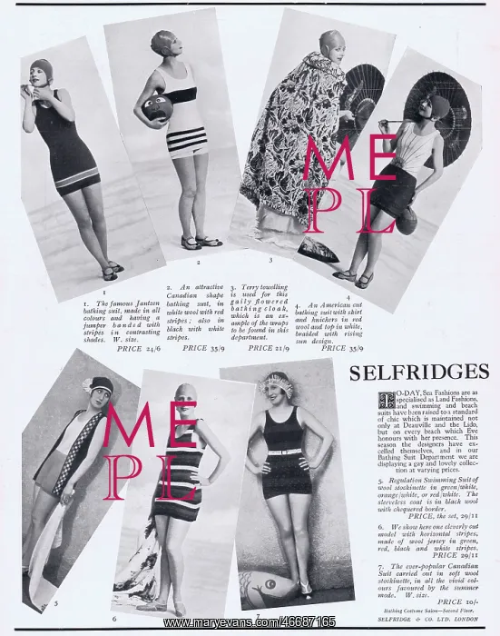  : Selfridges Bathings Outfits Advert, 1927